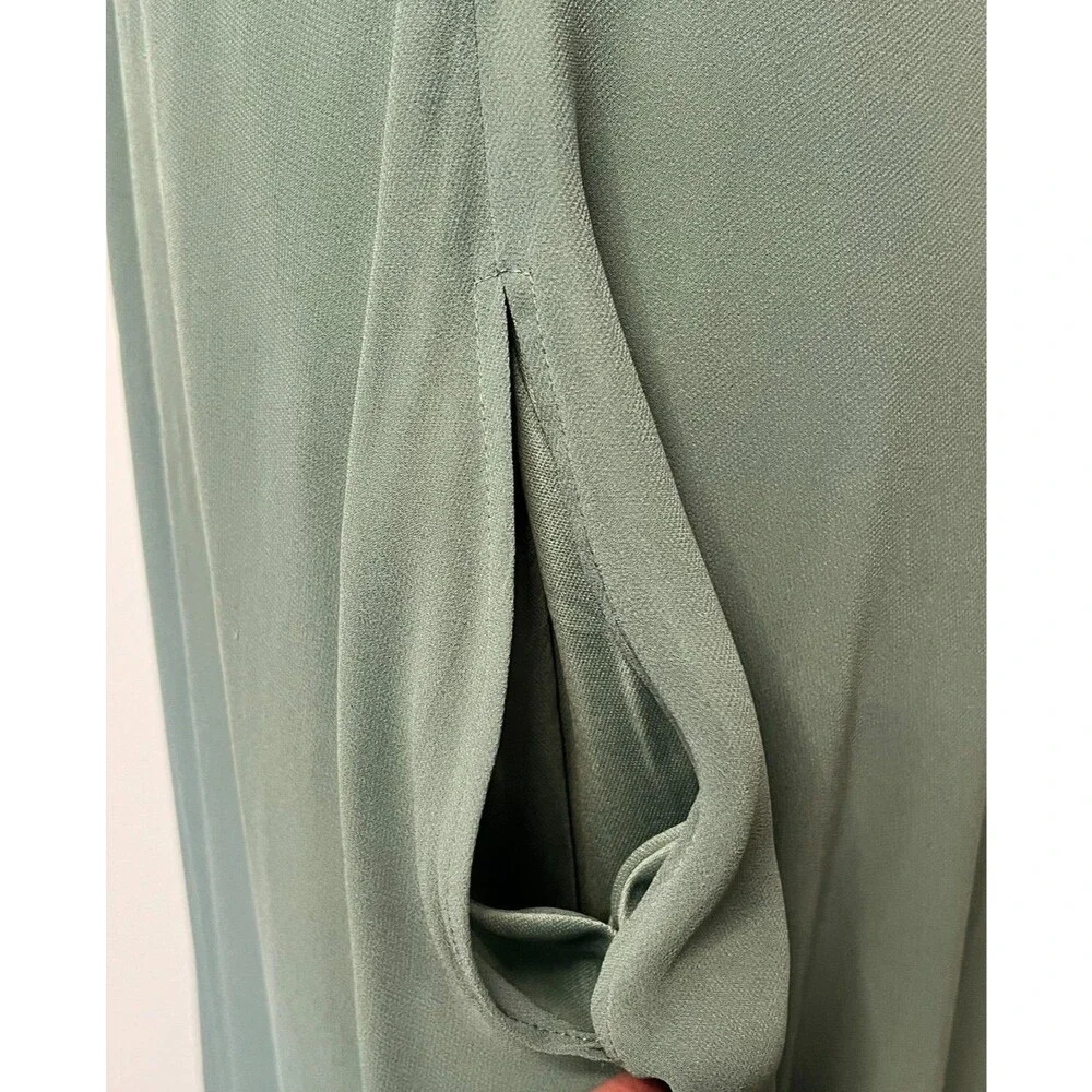 BIRDY GREY Womens S Dress Gown One Shoulder Chiffon Sea Glass Green Goddess Maxi